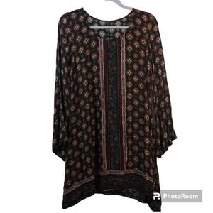 Mossimo Supply Co. Black Boho Print Casual Dress Size Small
